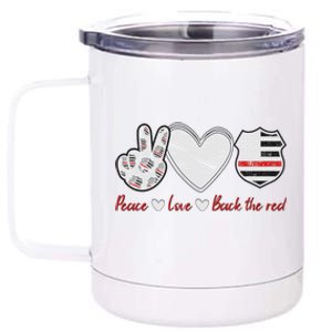 Back The Red Firefighter Wife Proud Fire Wife Gift 12 oz Stainless Steel Tumbler Cup