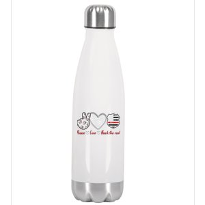 Back The Red Firefighter Wife Proud Fire Wife Gift Stainless Steel Insulated Water Bottle