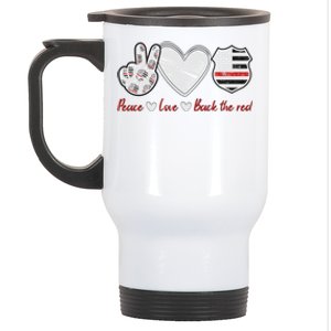 Back The Red Firefighter Wife Proud Fire Wife Gift Stainless Steel Travel Mug