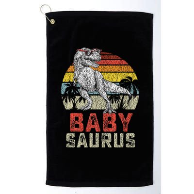 Babysaurus T Rex Dinosaur Baby Saurus Family Matching Platinum Collection Golf Towel