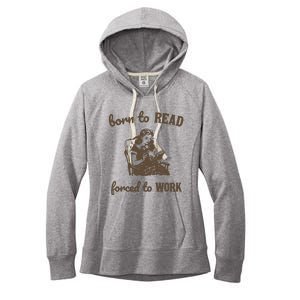 Born To Read Forced To Work Retro Graphic Women's Fleece Hoodie