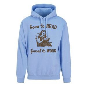 Born To Read Forced To Work Retro Graphic Unisex Surf Hoodie