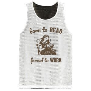 Born To Read Forced To Work Retro Graphic Mesh Reversible Basketball Jersey Tank