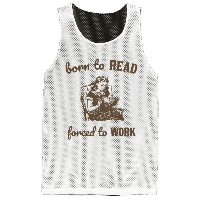 Born To Read Forced To Work Retro Graphic Mesh Reversible Basketball Jersey Tank