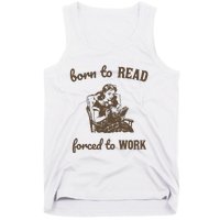 Born To Read Forced To Work Retro Graphic Tank Top