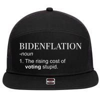 Bidenflation The Rising Cost Of Voting Stupid Biden Flation 7 Panel Mesh Trucker Snapback Hat