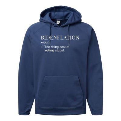 Bidenflation The Rising Cost Of Voting Stupid Biden Flation Performance Fleece Hoodie