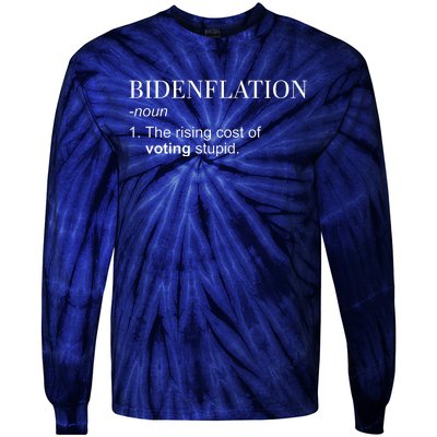 Bidenflation The Rising Cost Of Voting Stupid Biden Flation Tie-Dye Long Sleeve Shirt