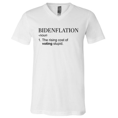 Bidenflation The Rising Cost Of Voting Stupid Biden Flation V-Neck T-Shirt