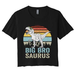 Bigbrosaurus T Rex Dino Big Bro Saurus Brother Dinosaur Women's Crop Top Tee