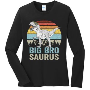 Bigbrosaurus T Rex Dino Big Bro Saurus Brother Dinosaur Ladies Long Sleeve Shirt