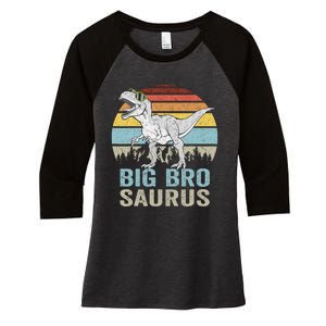 Bigbrosaurus T Rex Dino Big Bro Saurus Brother Dinosaur Women's Tri-Blend 3/4-Sleeve Raglan Shirt