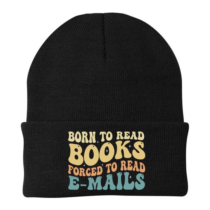 Born To Read Books Forced To Read Emails Reading Books Dad Knit Cap Winter Beanie