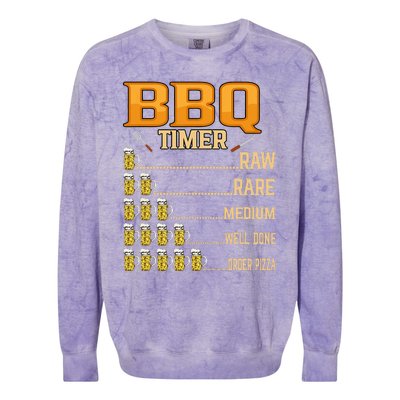 BBQ Timer Raw Rare Medium Well Done Grill Lovers Colorblast Crewneck Sweatshirt