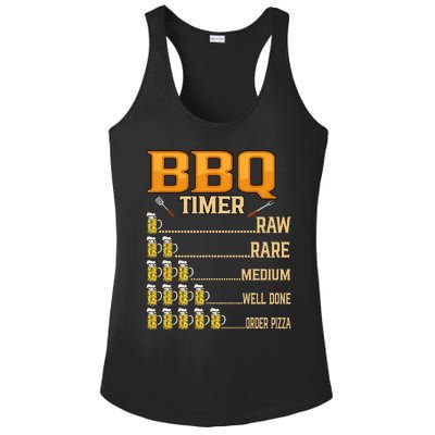 BBQ Timer Raw Rare Medium Well Done Grill Lovers Ladies PosiCharge Competitor Racerback Tank