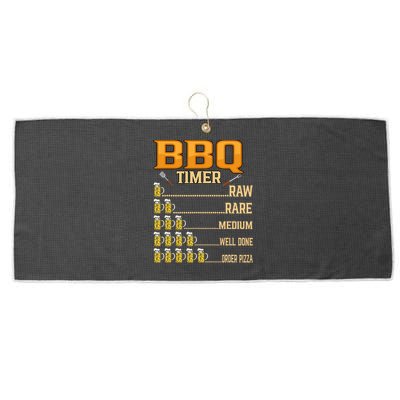 BBQ Timer Raw Rare Medium Well Done Grill Lovers Large Microfiber Waffle Golf Towel