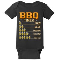 BBQ Timer Raw Rare Medium Well Done Grill Lovers Baby Bodysuit