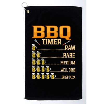 BBQ Timer Raw Rare Medium Well Done Grill Lovers Platinum Collection Golf Towel