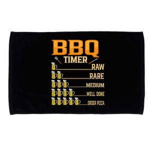 BBQ Timer Raw Rare Medium Well Done Grill Lovers Microfiber Hand Towel