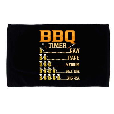 BBQ Timer Raw Rare Medium Well Done Grill Lovers Microfiber Hand Towel