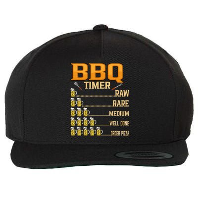 BBQ Timer Raw Rare Medium Well Done Grill Lovers Wool Snapback Cap