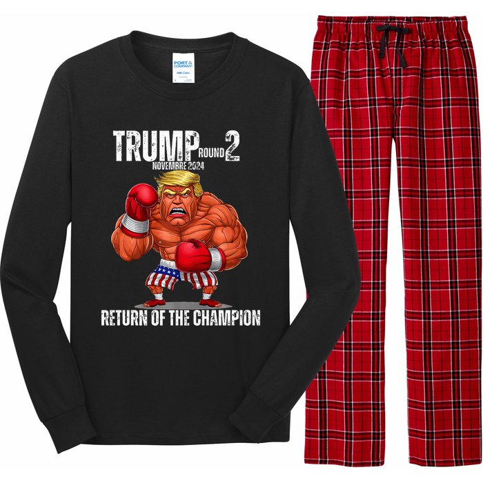 Boxe Trump Round 2 Return Of Trump Proud Trump Supporter Long Sleeve Pajama Set