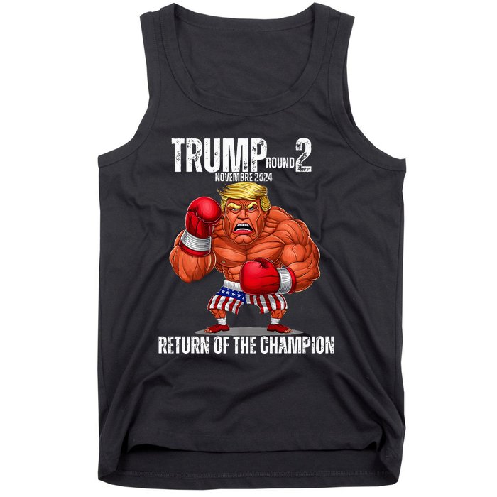 Boxe Trump Round 2 Return Of Trump Proud Trump Supporter Tank Top