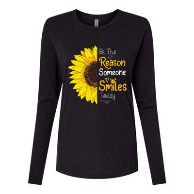 Be The Reason Someone Smiles Today Sunflower Inspirational Womens Cotton Relaxed Long Sleeve T-Shirt