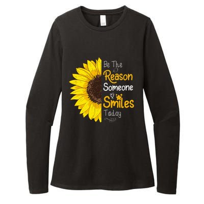 Be The Reason Someone Smiles Today Sunflower Inspirational Womens CVC Long Sleeve Shirt