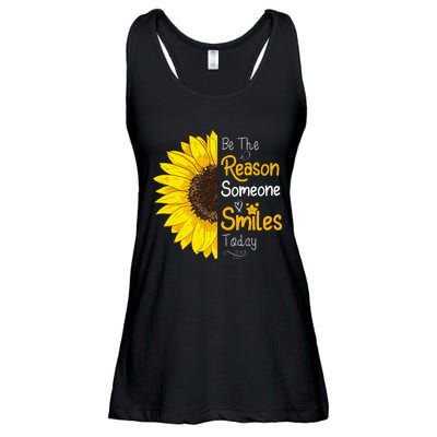 Be The Reason Someone Smiles Today Sunflower Inspirational Ladies Essential Flowy Tank