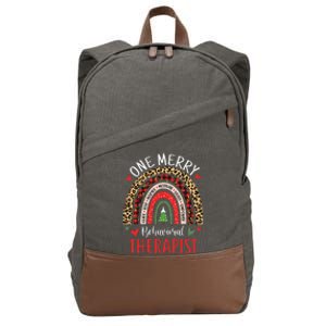 Behavioral Therapist Rainbow Christmas ABA Therapy Cotton Canvas Backpack