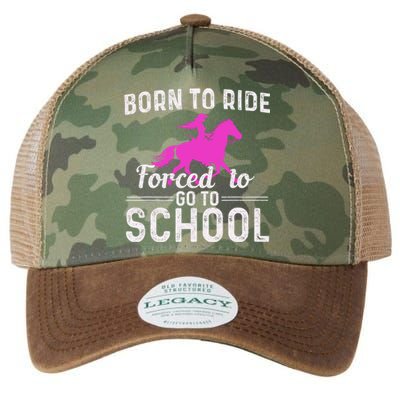 Born To Ride Forced To Go To School Funny Gift Legacy Tie Dye Trucker Hat