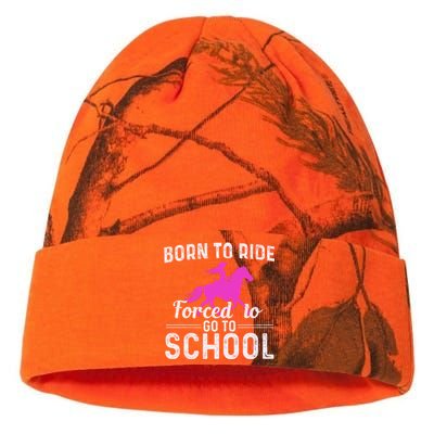 Born To Ride Forced To Go To School Funny Gift Kati Licensed 12" Camo Beanie