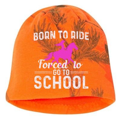 Born To Ride Forced To Go To School Funny Gift Kati - Camo Knit Beanie