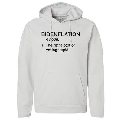 Bidenflation The Rising Cost Of Voting Stupid Performance Fleece Hoodie