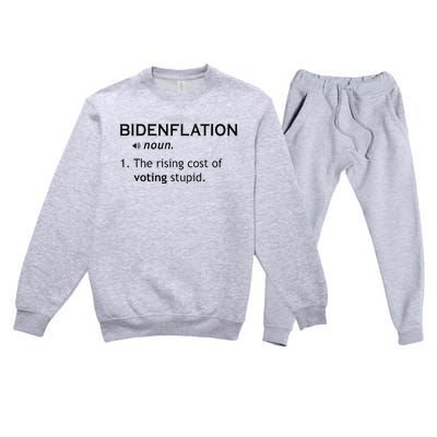 Bidenflation The Rising Cost Of Voting Stupid Premium Crewneck Sweatsuit Set