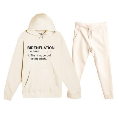 Bidenflation The Rising Cost Of Voting Stupid Premium Hooded Sweatsuit Set