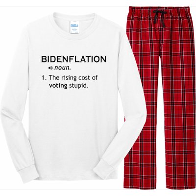 Bidenflation The Rising Cost Of Voting Stupid Long Sleeve Pajama Set