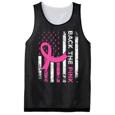 Back The Ribbon American Flag Breast Cancer Awareness Mesh Reversible Basketball Jersey Tank