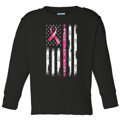 Back The Ribbon Breast Cancer Awareness Toddler Long Sleeve Shirt