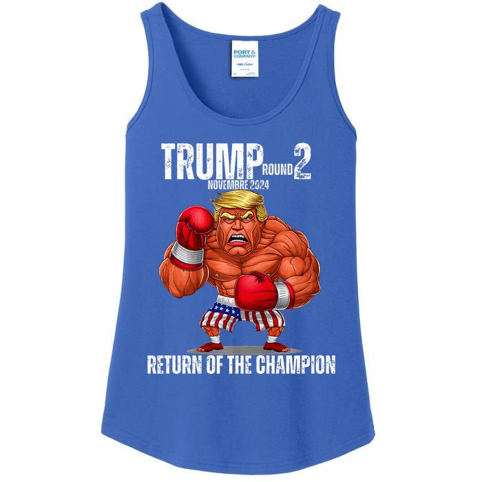 Boxe Trump Round 2 Return Of Trump Proud Trump Supporter Ladies Essential Tank