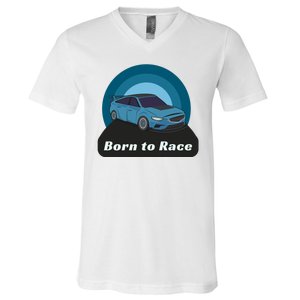 Born To Race Car V-Neck T-Shirt