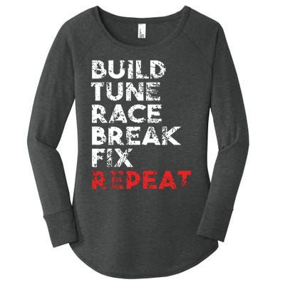 Build Tune Race Break Fix Repeat Men Car Women's Perfect Tri Tunic Long Sleeve Shirt