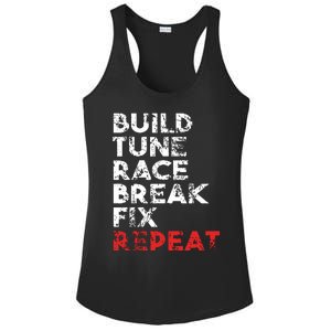 Build Tune Race Break Fix Repeat Men Car Ladies PosiCharge Competitor Racerback Tank