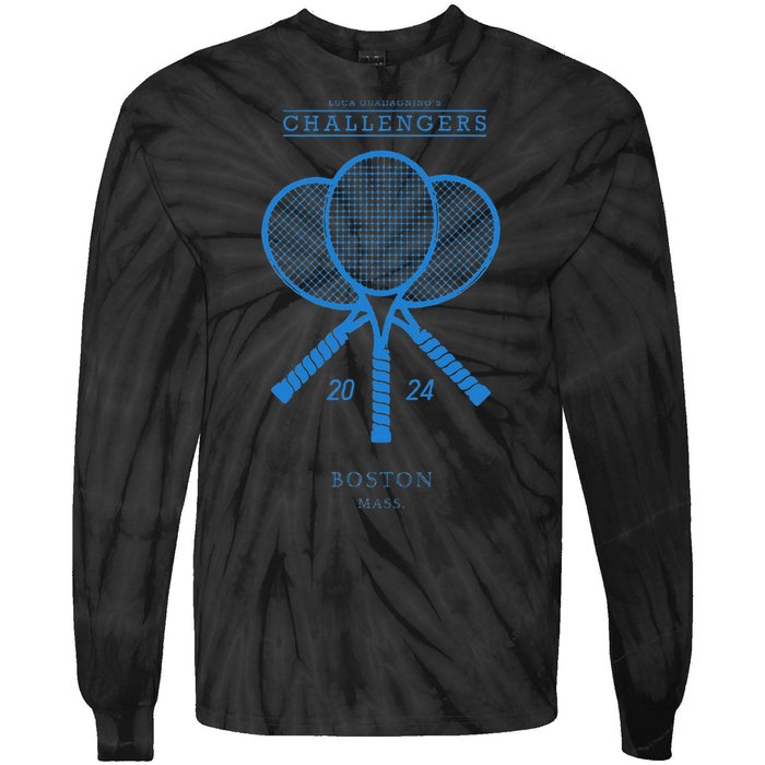 Blue Tennis Rackets Challengers Movie Tie-Dye Long Sleeve Shirt