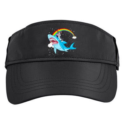 Boston Terrier Riding Shark Adult Drive Performance Visor