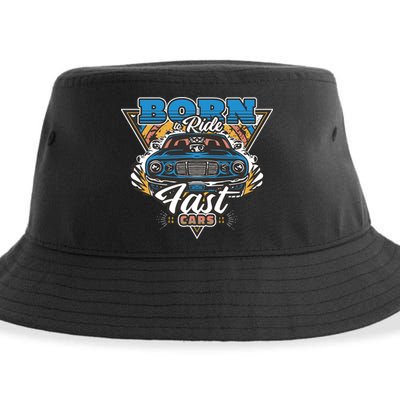 Born To Ride Fast Cars Sustainable Bucket Hat