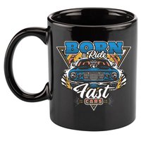 Born To Ride Fast Cars 11oz C Handle Ceramic Mug