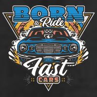 Born To Ride Fast Cars 11oz C Handle Ceramic Mug