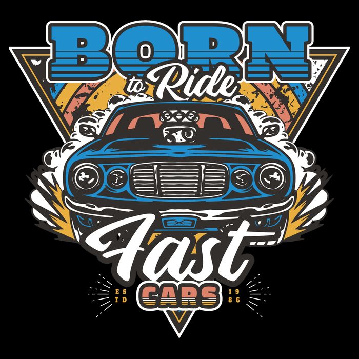 Born To Ride Fast Cars Drawstring Bag